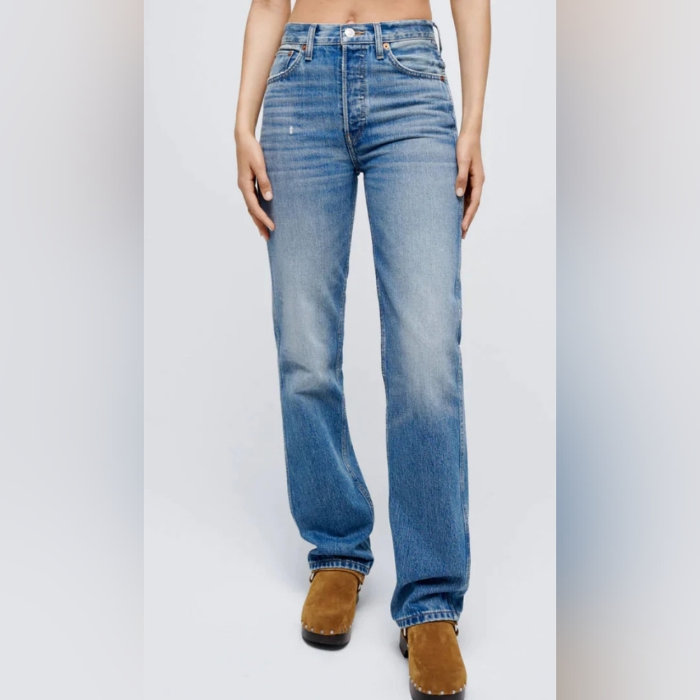Re/done 90S HIGH RISE LOOSE, BLUE HAZE  Size 29 dark and light color